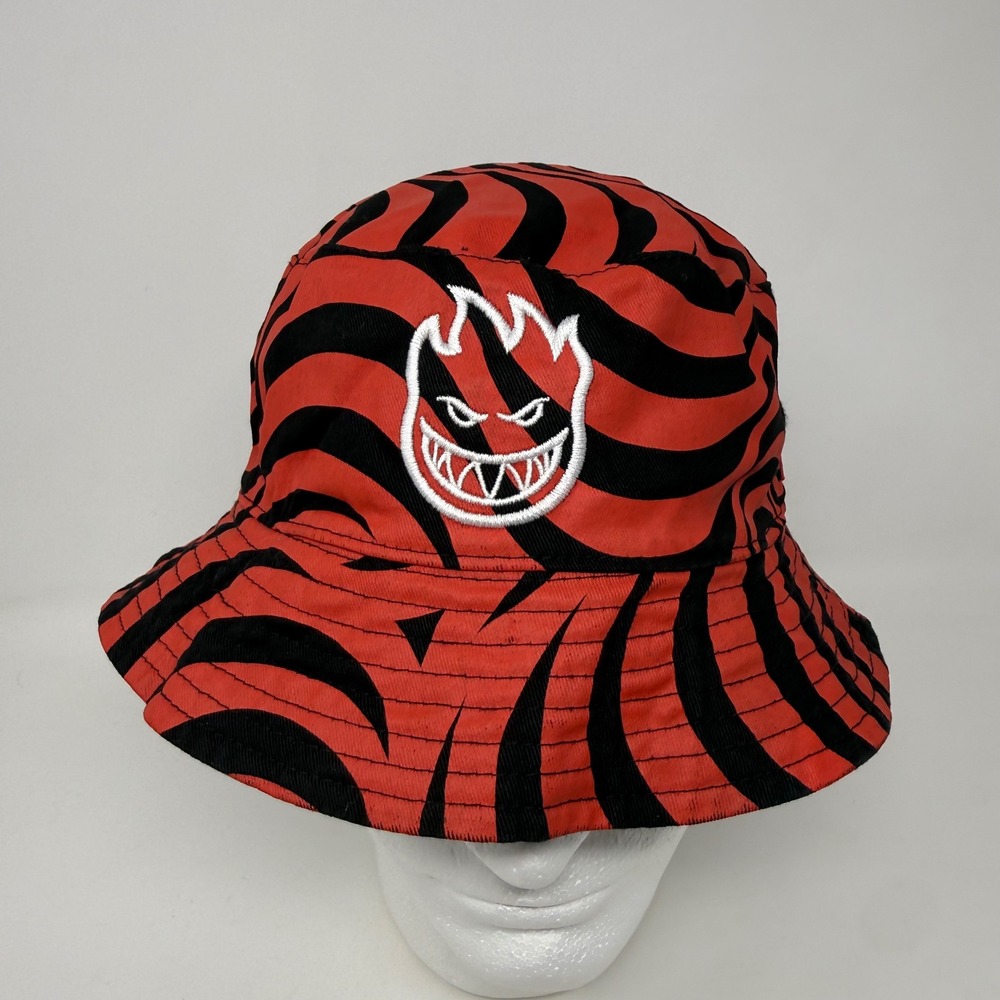 Spitfire Classic Swirl Reversible Bucket Hat Black Red Size L/XL Skateboard